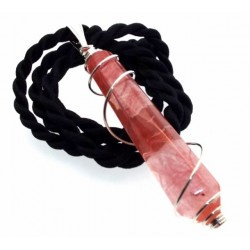 Cherry Quartz Crystal Wand Spiral Pendant